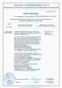 2017.06.19 Мелеуз - Приложение к сертификату Устройства поворотные, откидные, Siegenia-Aubi KG. ГОСТ 30777-2012
