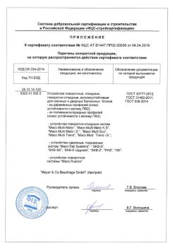 2019.04.04 Мелеуз - Приложение к сертификату устройства поворотные, откидные, поворотно-откидные, взломоустойчивые. ГОСТ 30777-2012